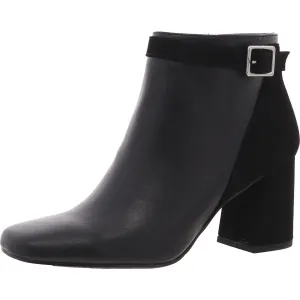 Winnipeg Womens Block Heel Faux Leather Ankle Boots