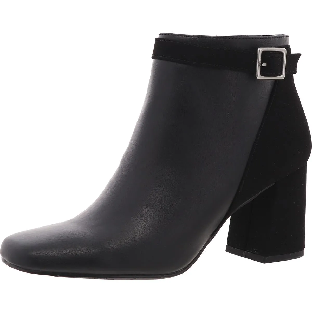Winnipeg Womens Block Heel Faux Leather Ankle Boots