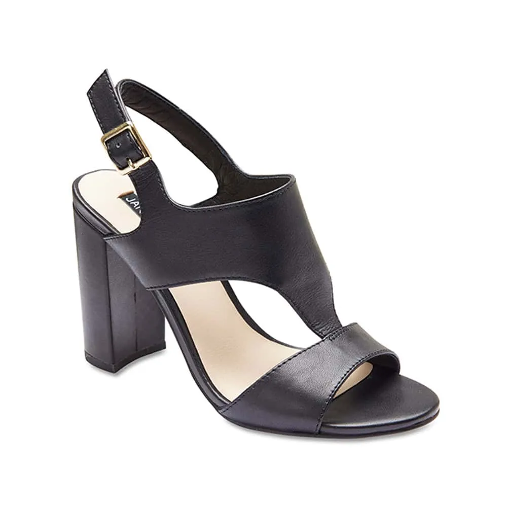 Wizard Heel in Black Leather