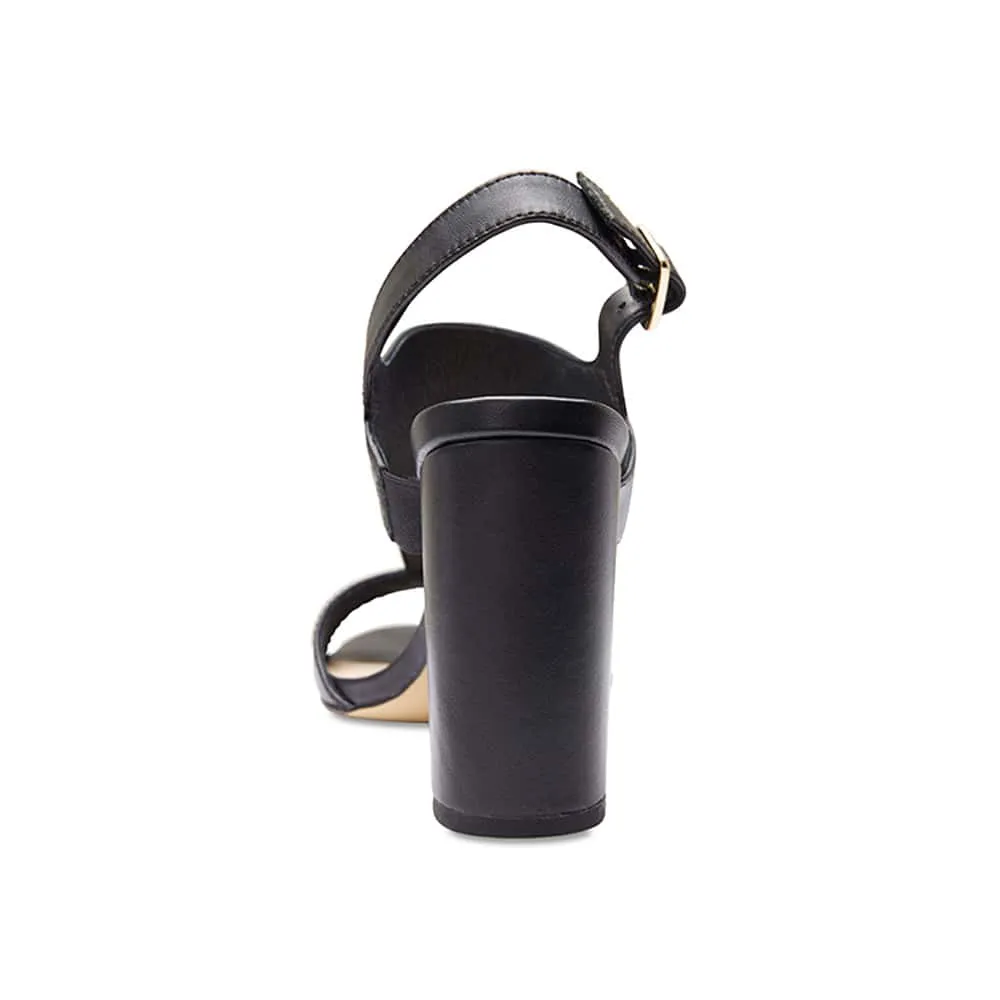 Wizard Heel in Black Leather