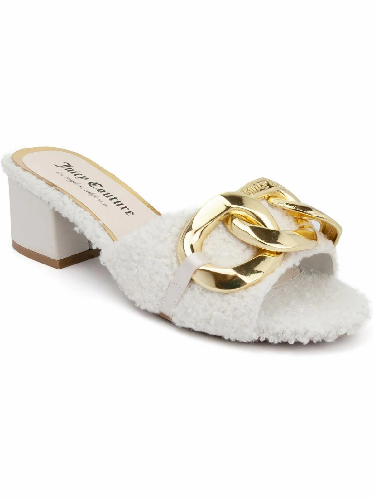 WJ03667W Womens Faux Fur Slip On Slide Sandals