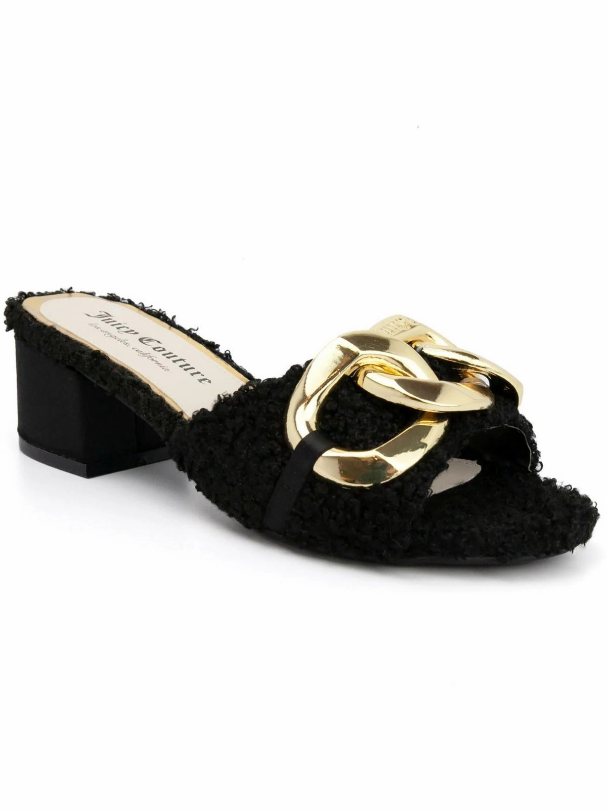 WJ03667W Womens Faux Fur Slip On Slide Sandals
