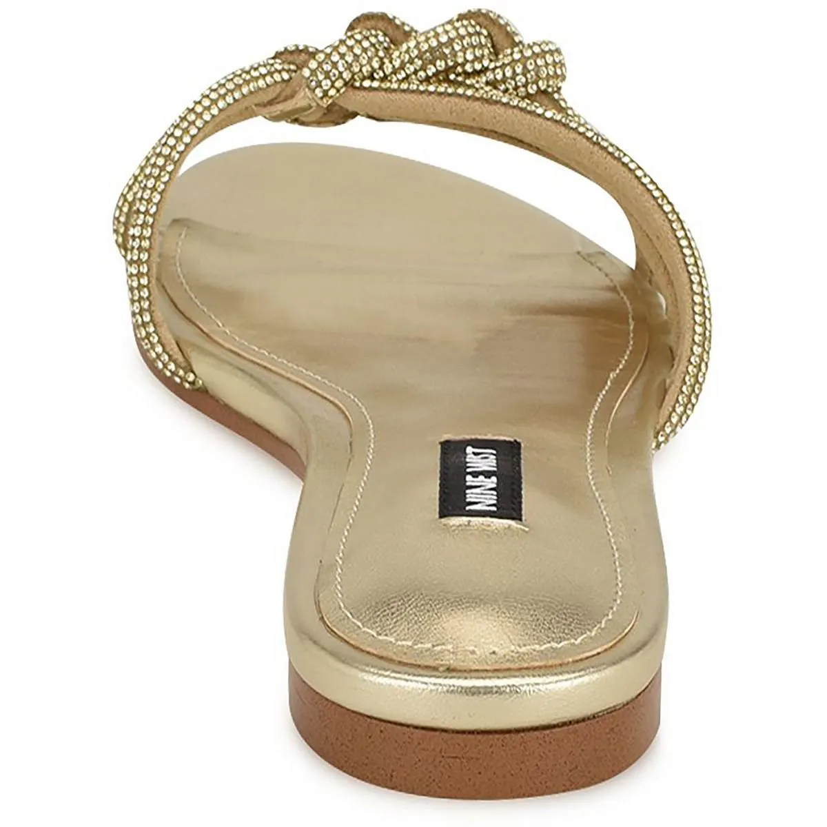 WN Luxury 5 Womens Rhinestone Strappy Slide Sandals