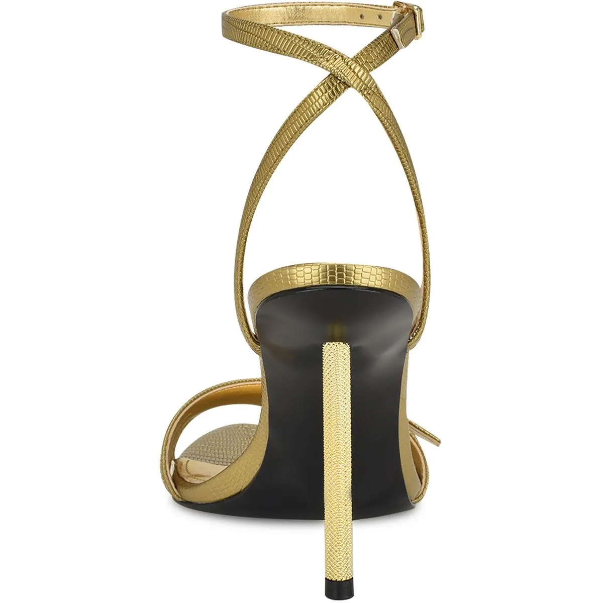 WN Rommie 3 Womens Faux Leather Embossed Ankle Strap