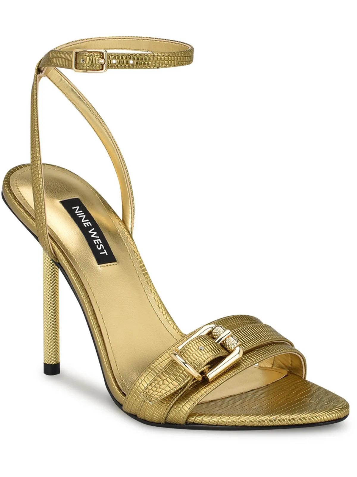 WN Rommie 3 Womens Faux Leather Embossed Ankle Strap