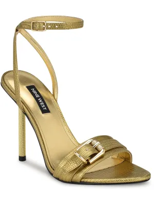 WN Rommie 3 Womens Faux Leather Embossed Ankle Strap