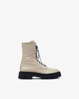 Women Kosmic Lace-Up Boots In Beige