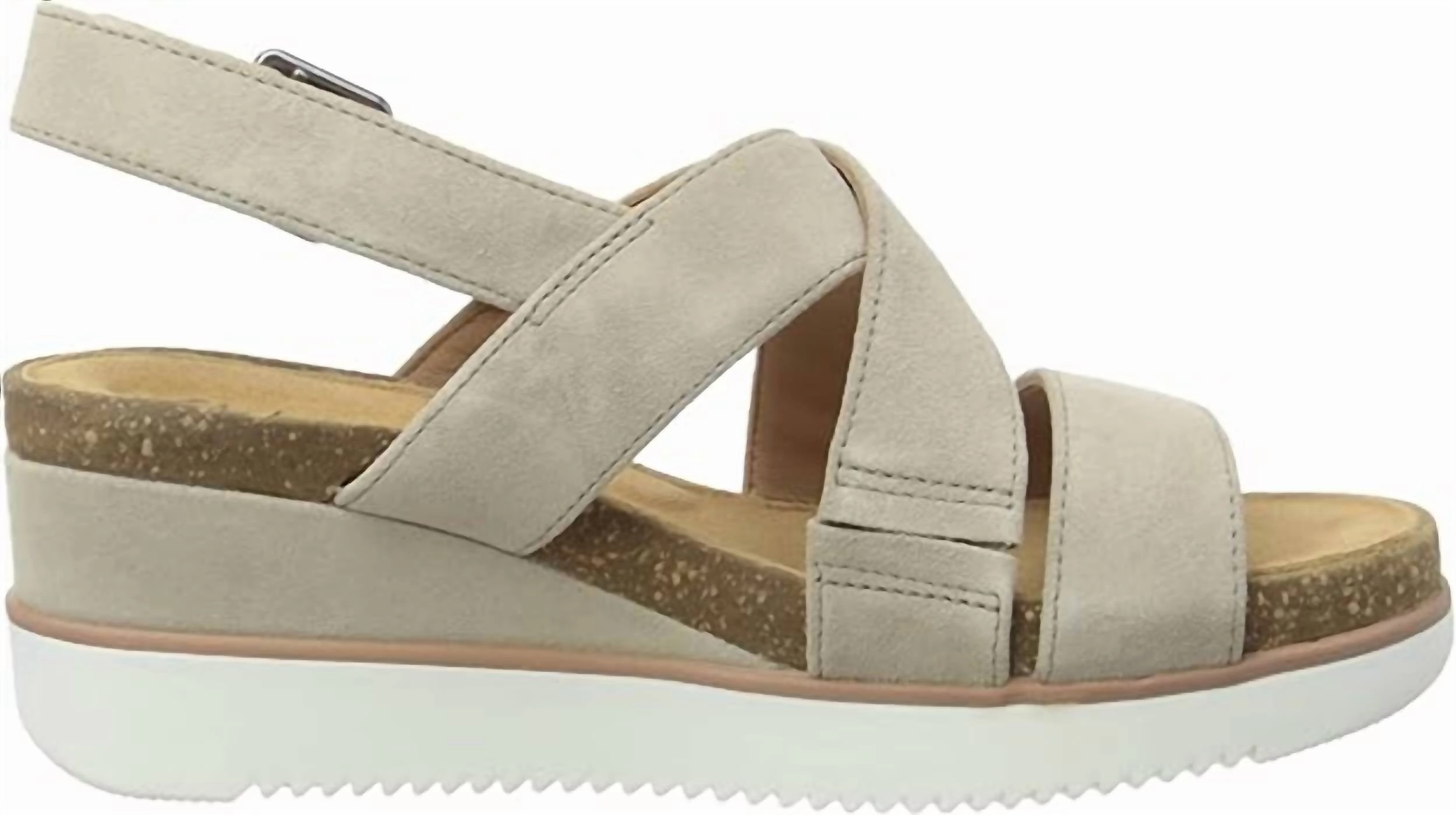 Women Lizby Cross Wedge Sandals In Sand Suede
