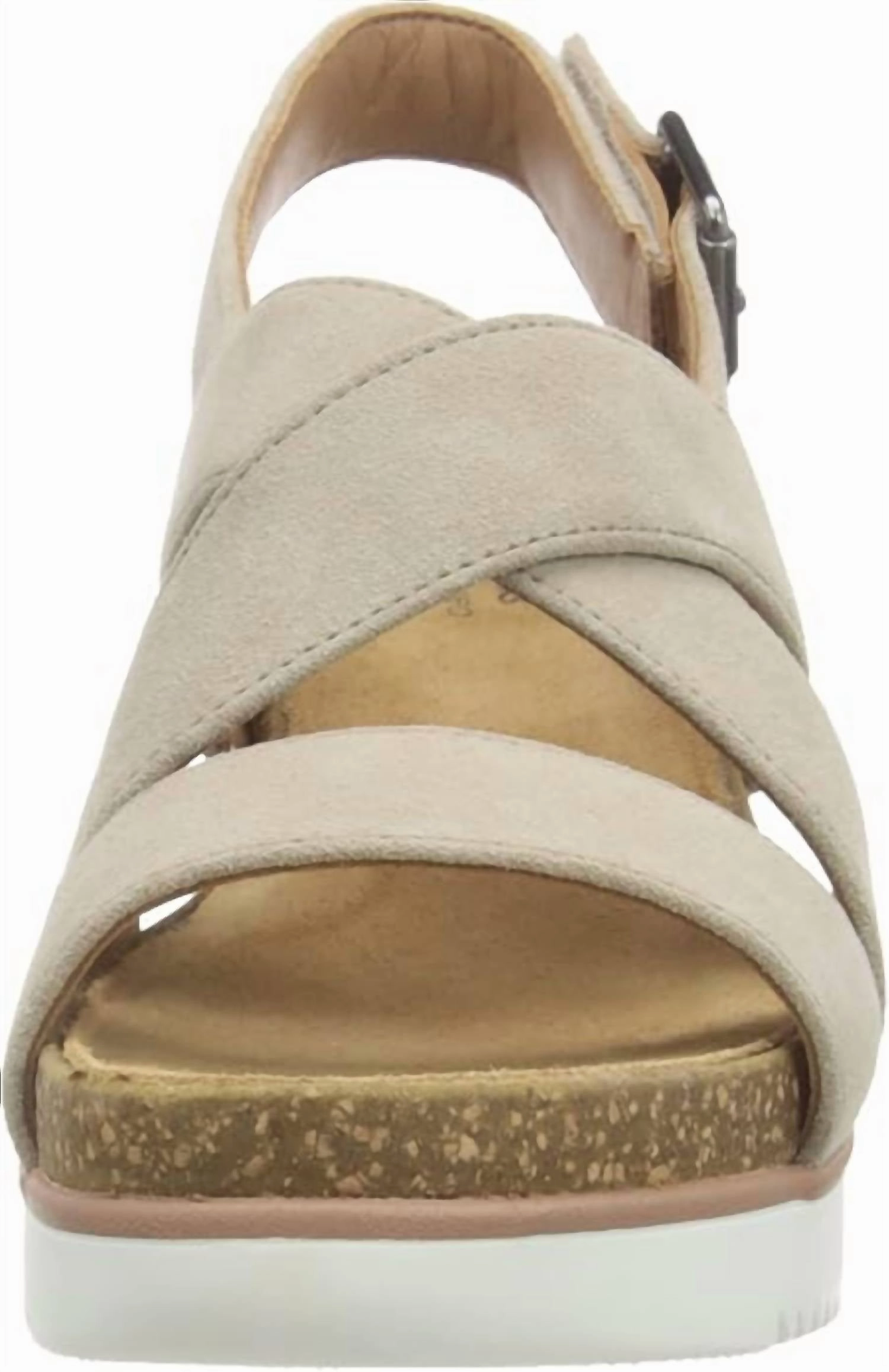 Women Lizby Cross Wedge Sandals In Sand Suede