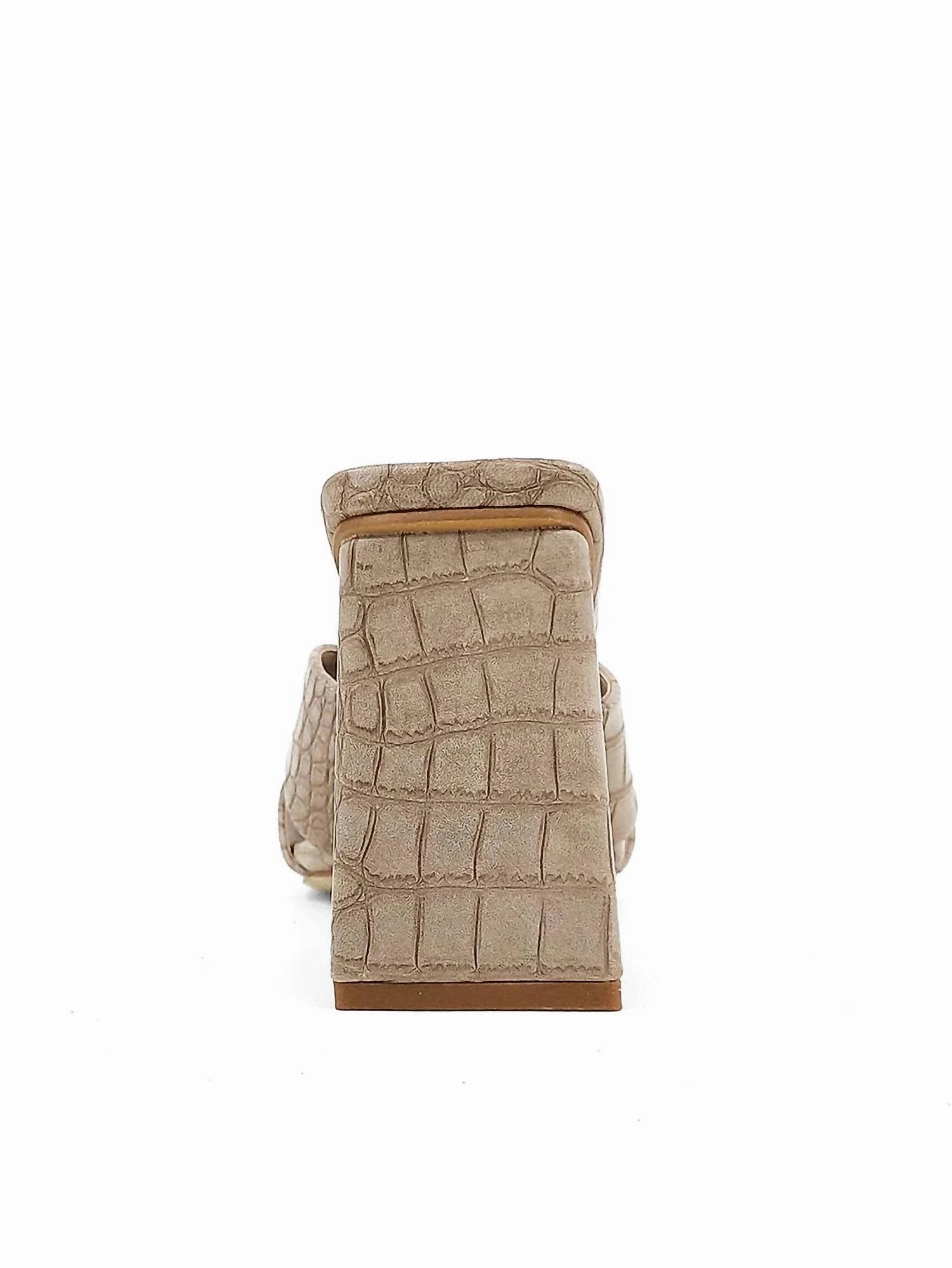 Women's Eartha Triangle Heel Sandal In Taupe Croco