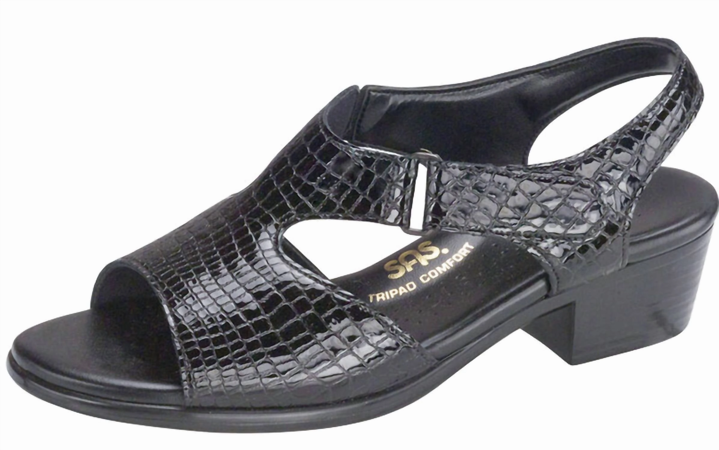 Women's Suntimer Heel Strap Sandal In Black Croc