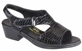 Women's Suntimer Heel Strap Sandal In Black Croc