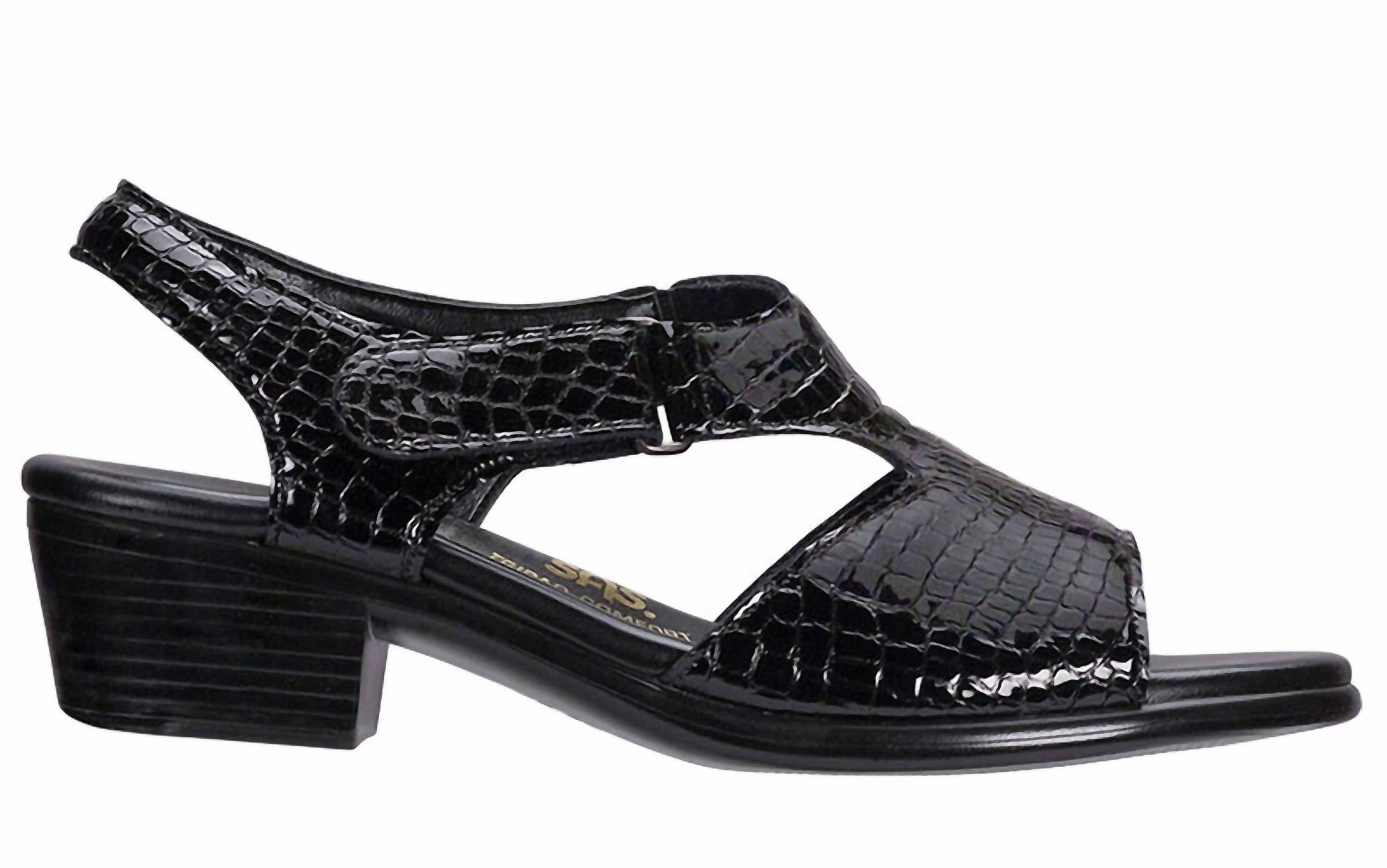 Women's Suntimer Heel Strap Sandal In Black Croc