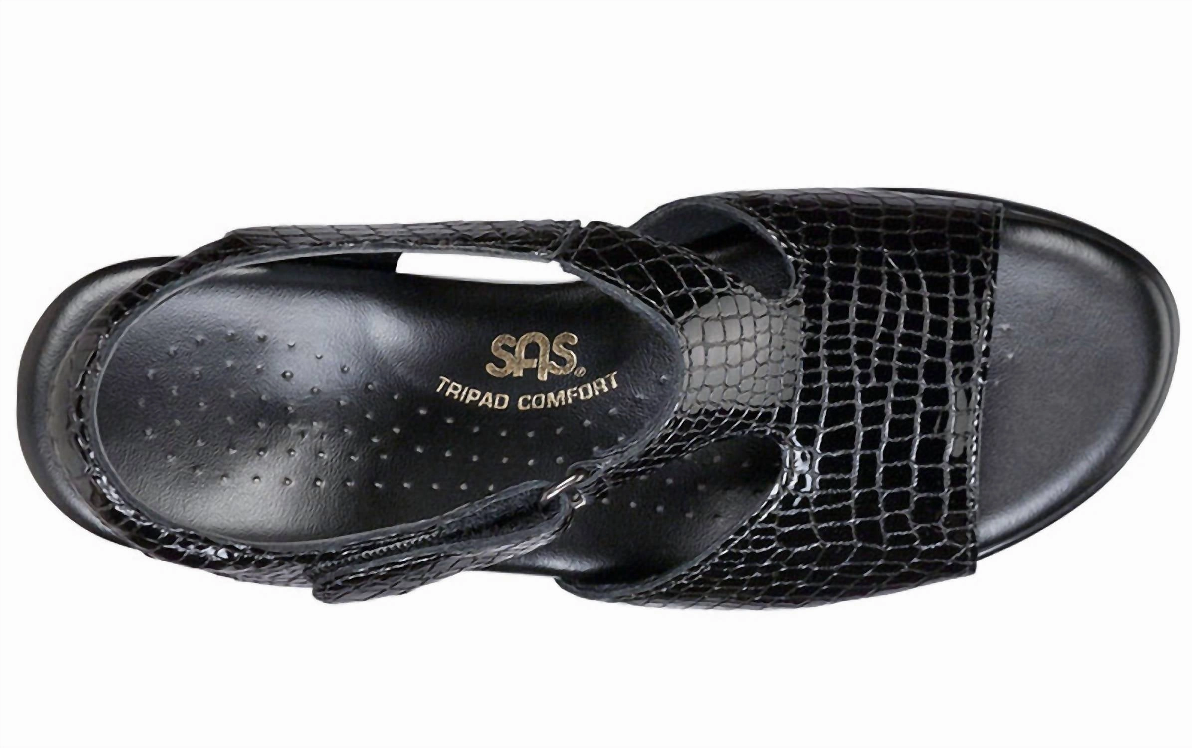 Women's Suntimer Heel Strap Sandal In Black Croc