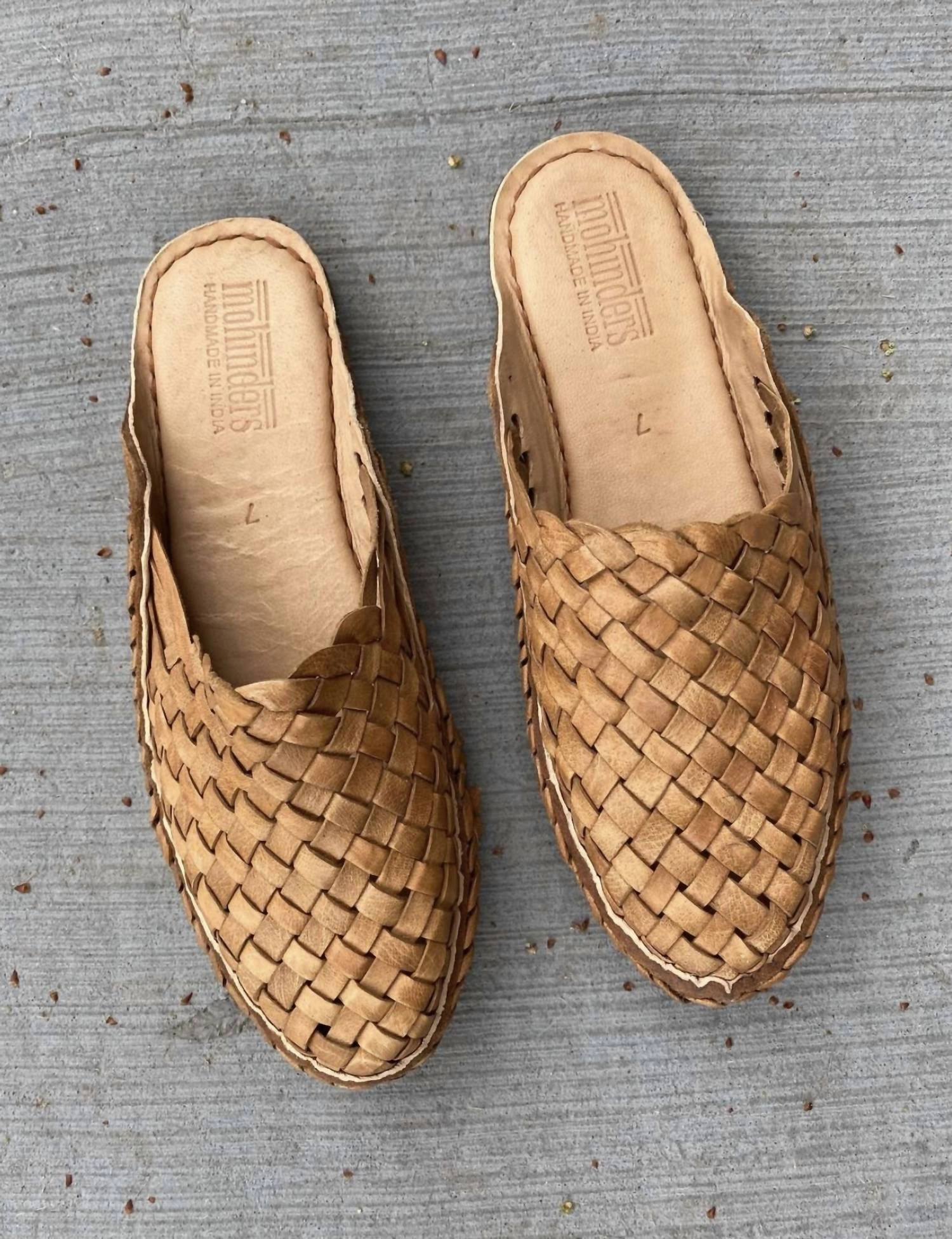 Women's Woven Slide Sandals In Honey   No Stripes