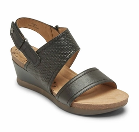 Women Shona Slingback Wedge Sandals In Black