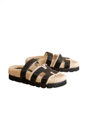 Women's Alpine Faux Shearling Sandals In Black