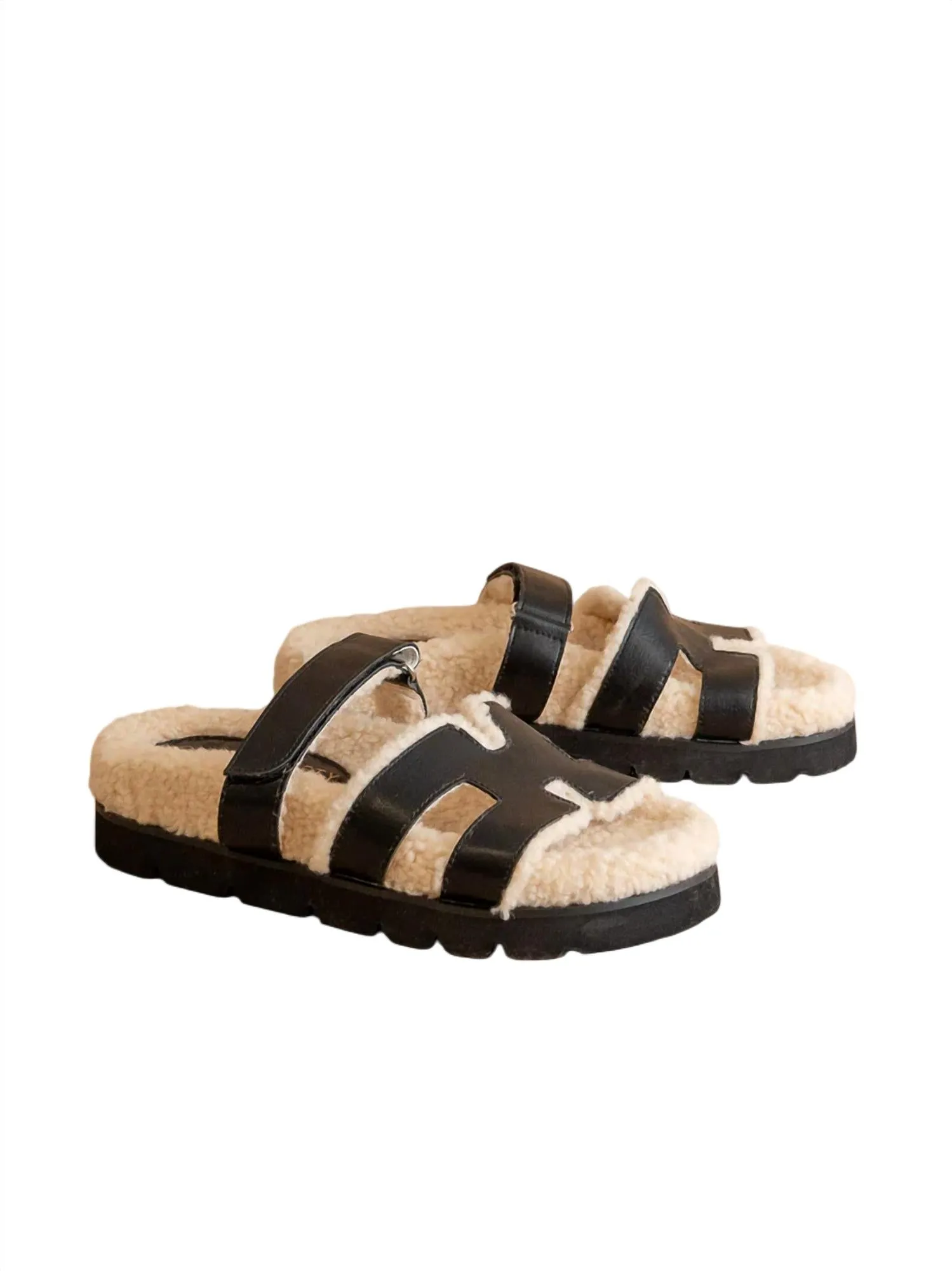 Women's Alpine Faux Shearling Sandals In Black