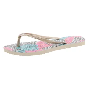 Womens Animal Print Flip-Flops