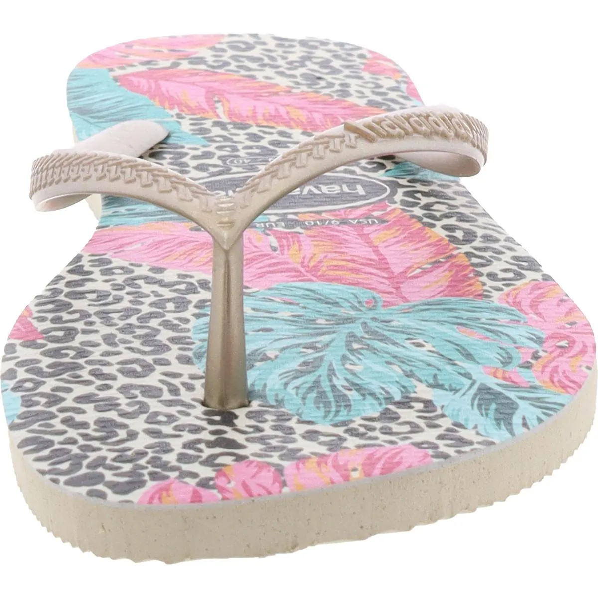 Womens Animal Print Flip-Flops