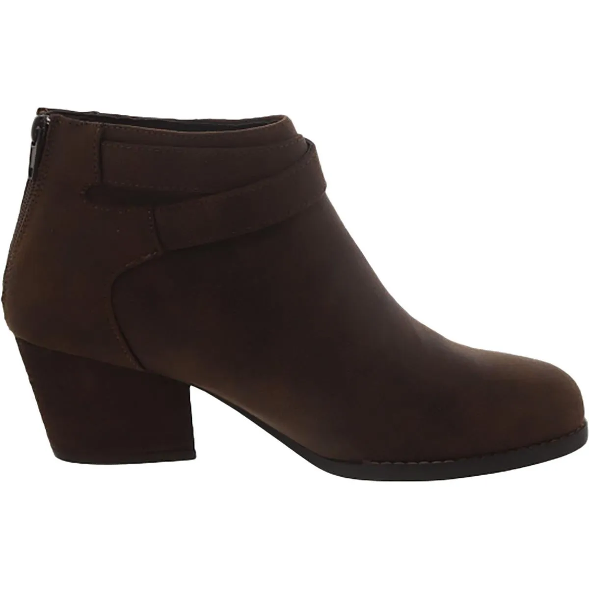 Womens Block Heel Zipper Ankle Boots