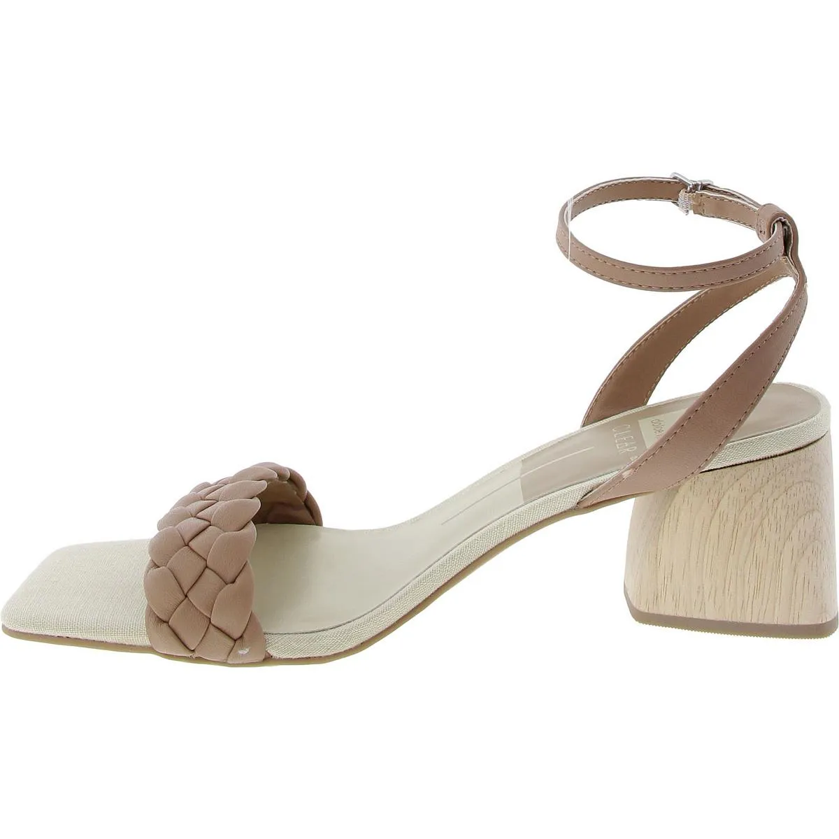 Womens Braided Faux Leather Ankle Strap