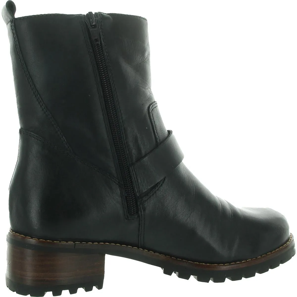 Womens Buckle Leather Combat & Lace-Up Boots