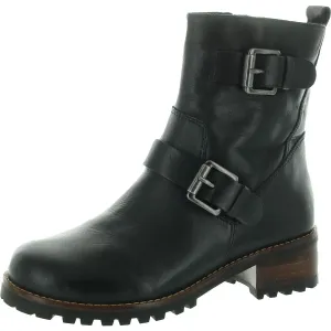 Womens Buckle Leather Combat & Lace-Up Boots