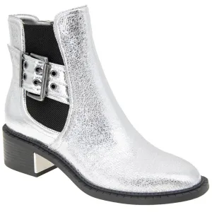 Womens Buckle Man Made Motorcycle Boots