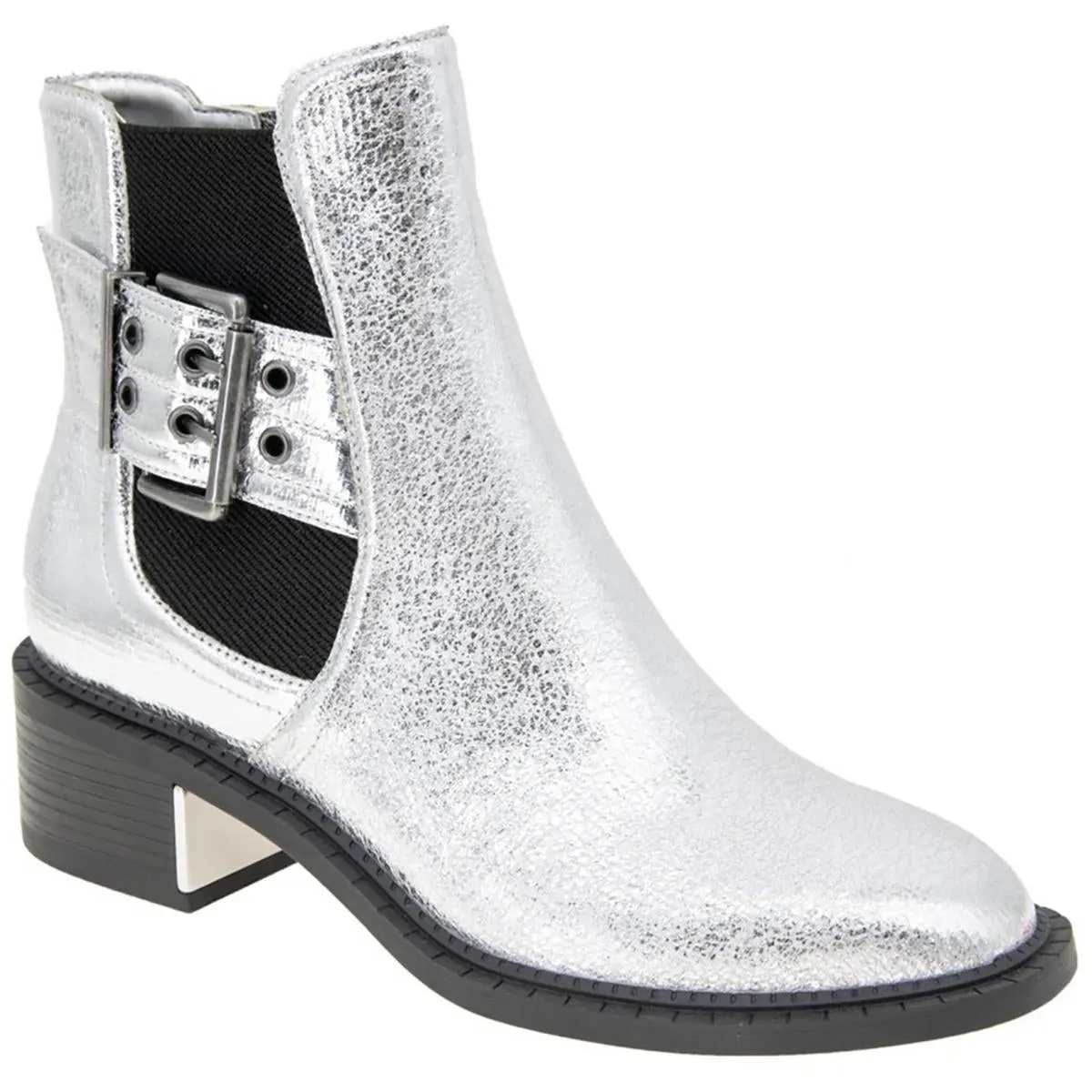 Womens Buckle Man Made Motorcycle Boots