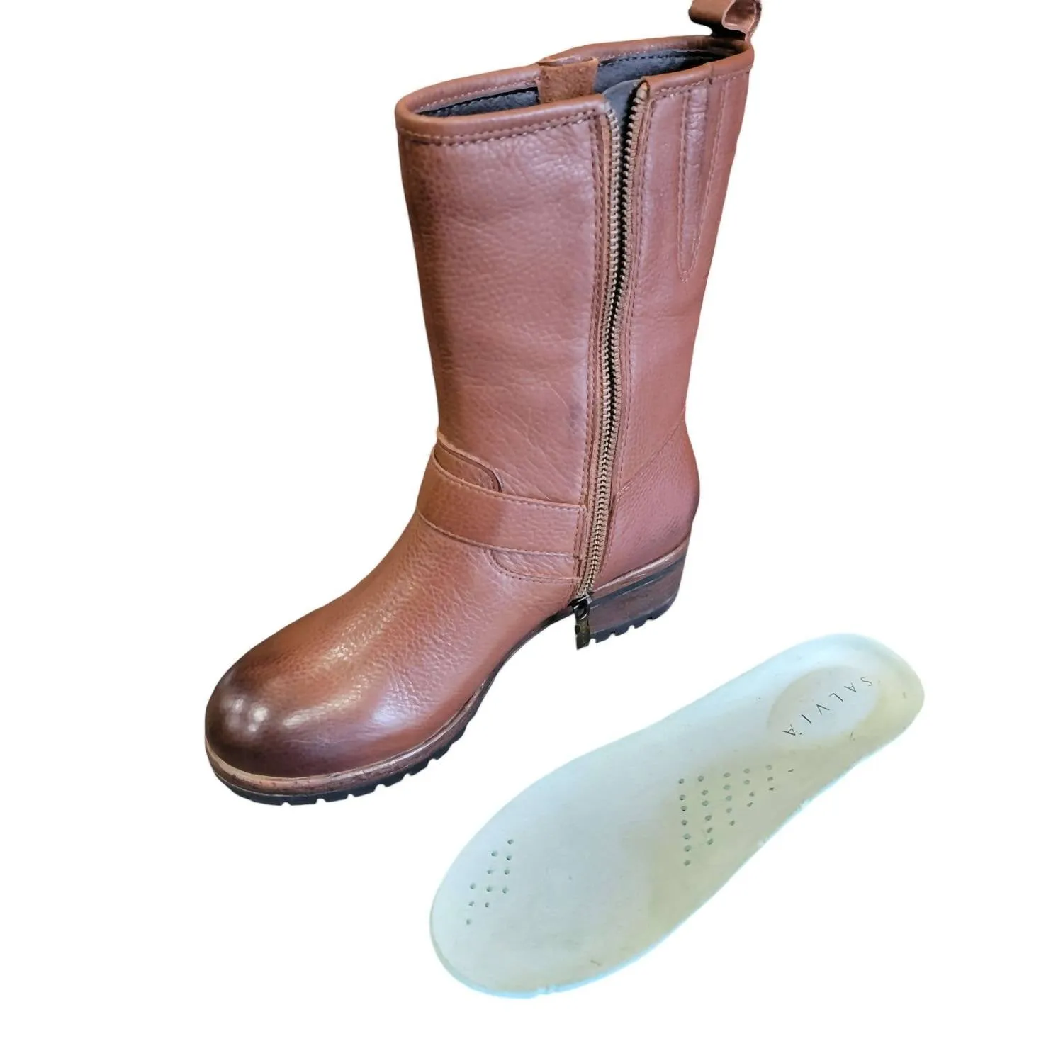 Women's Camilla Boots In Cuoio Pebble Nappa