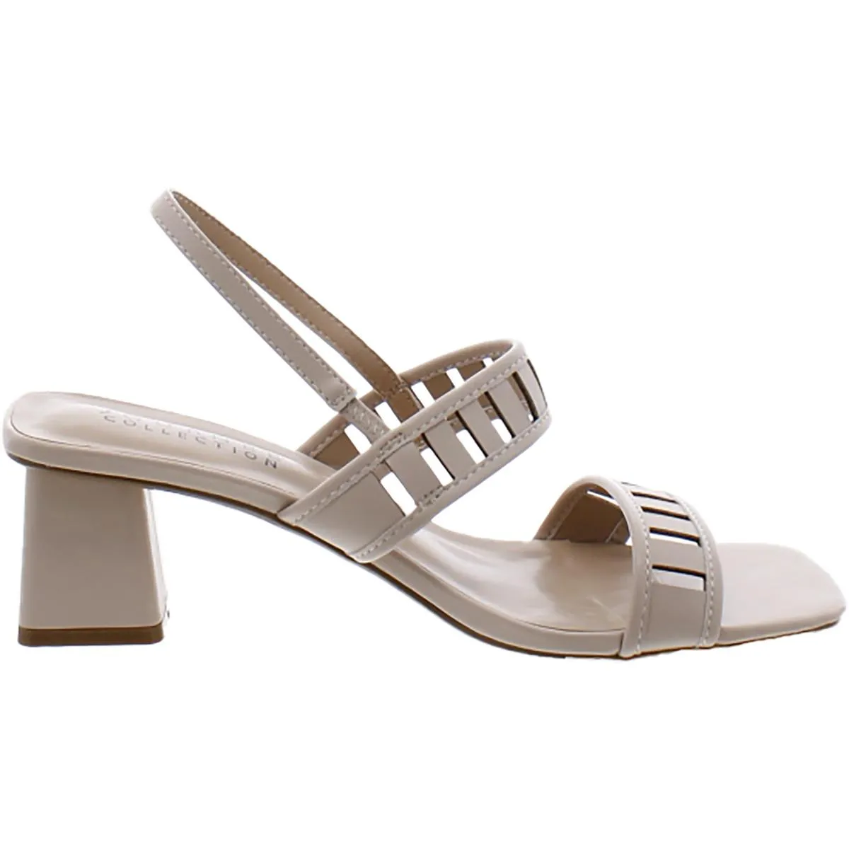 Womens Comfort Insole Faux Leather Block Heel