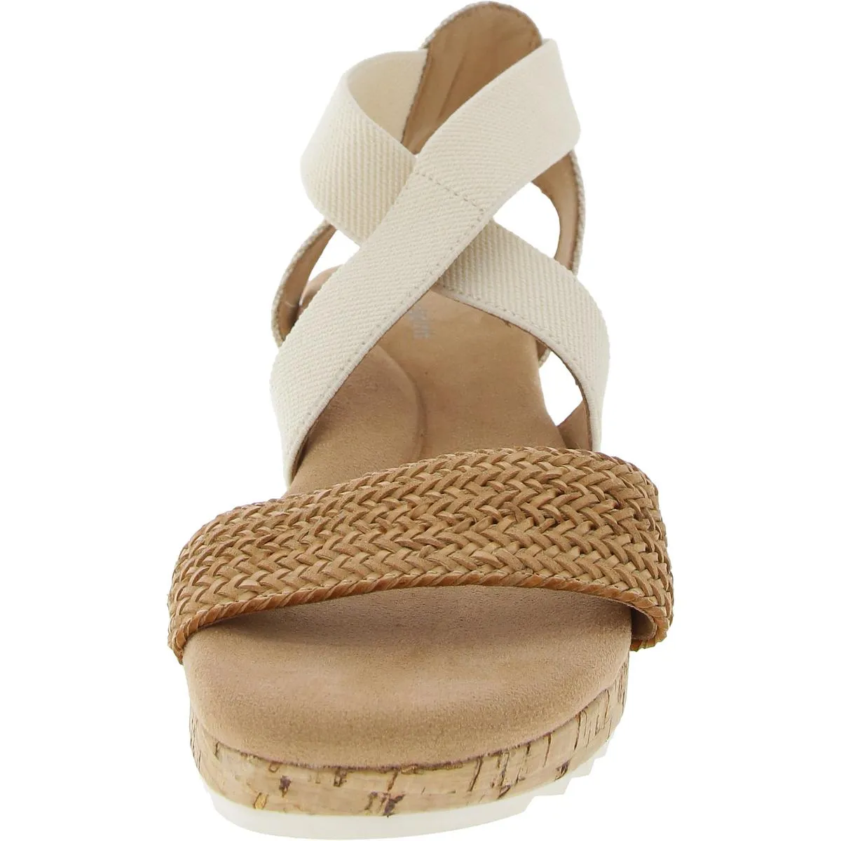 Womens Criss-Cross Canvas Wedge Sandals