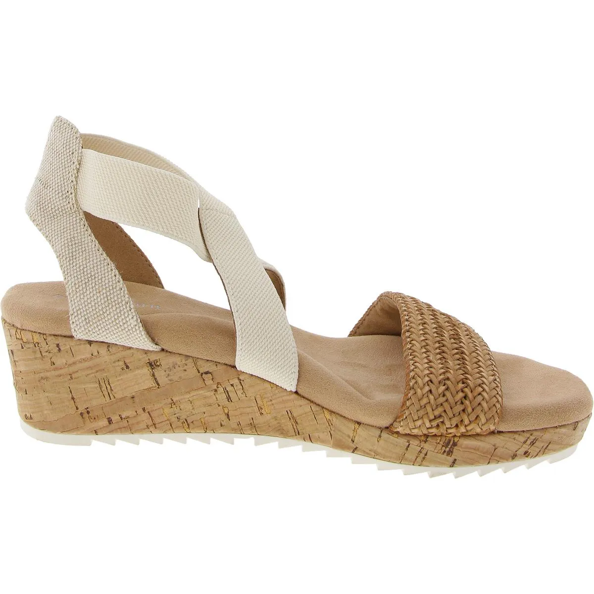 Womens Criss-Cross Canvas Wedge Sandals