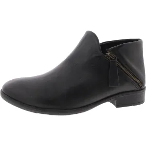 Womens Double Zipper Leather Booties