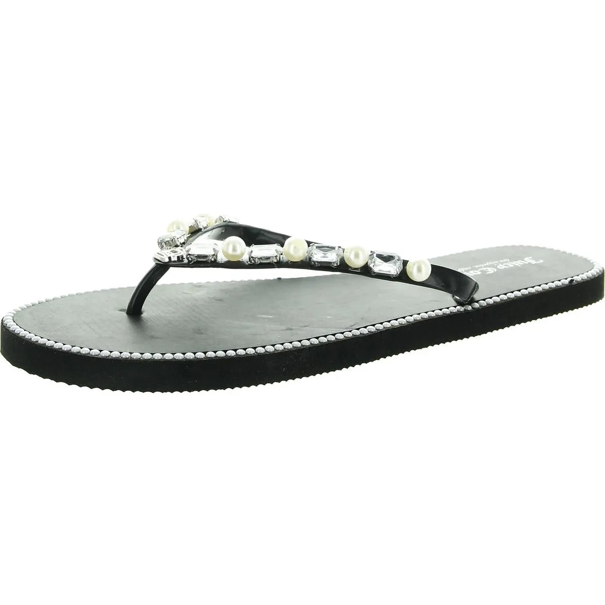 Womens Ebellished Slip On Thong Sandals
