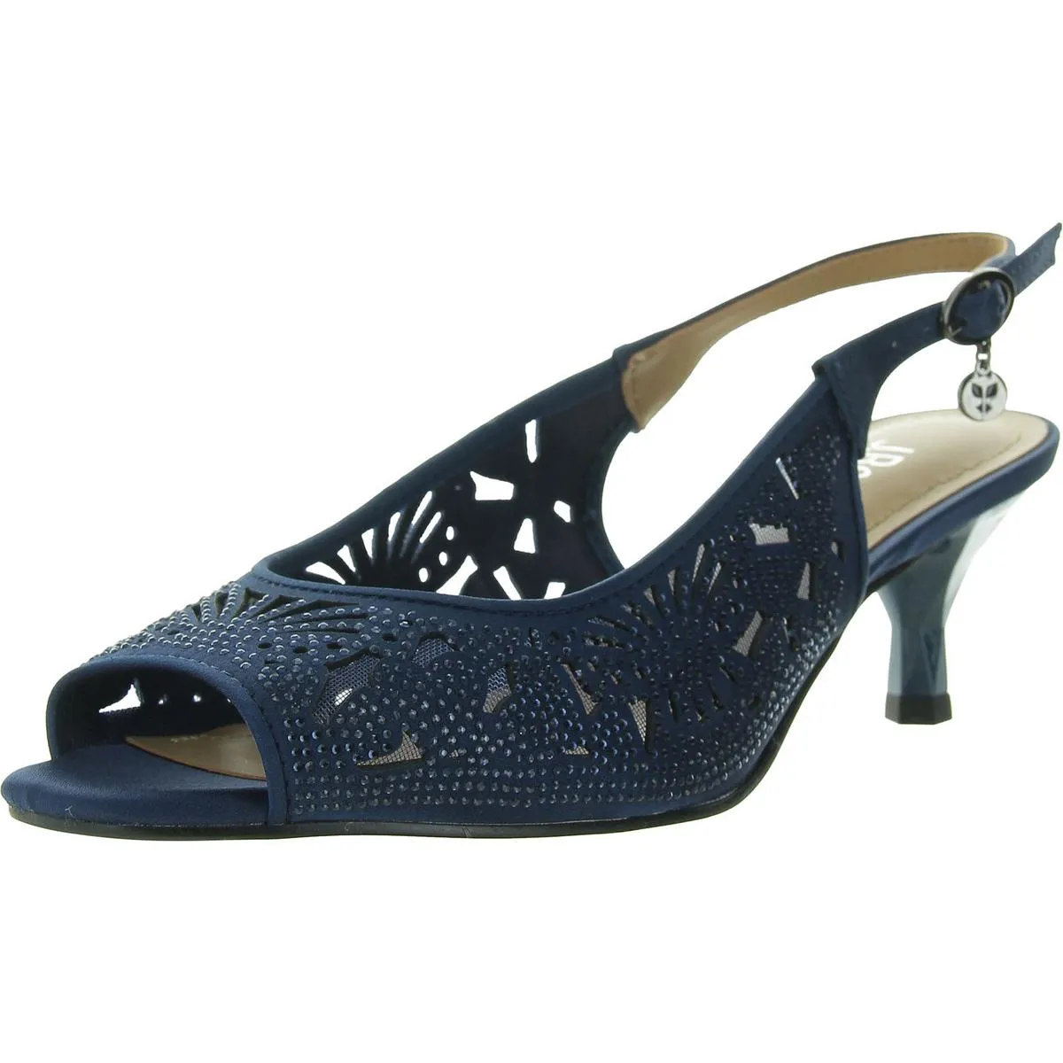 Womens Embellished Mesh Slingback Sandals