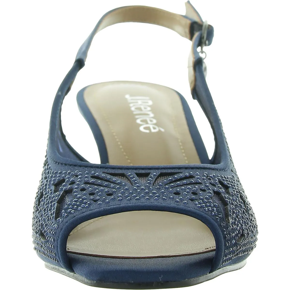 Womens Embellished Mesh Slingback Sandals