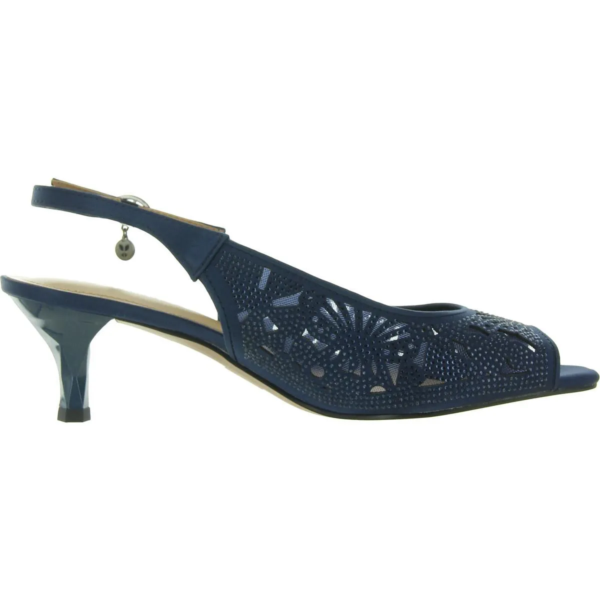Womens Embellished Mesh Slingback Sandals