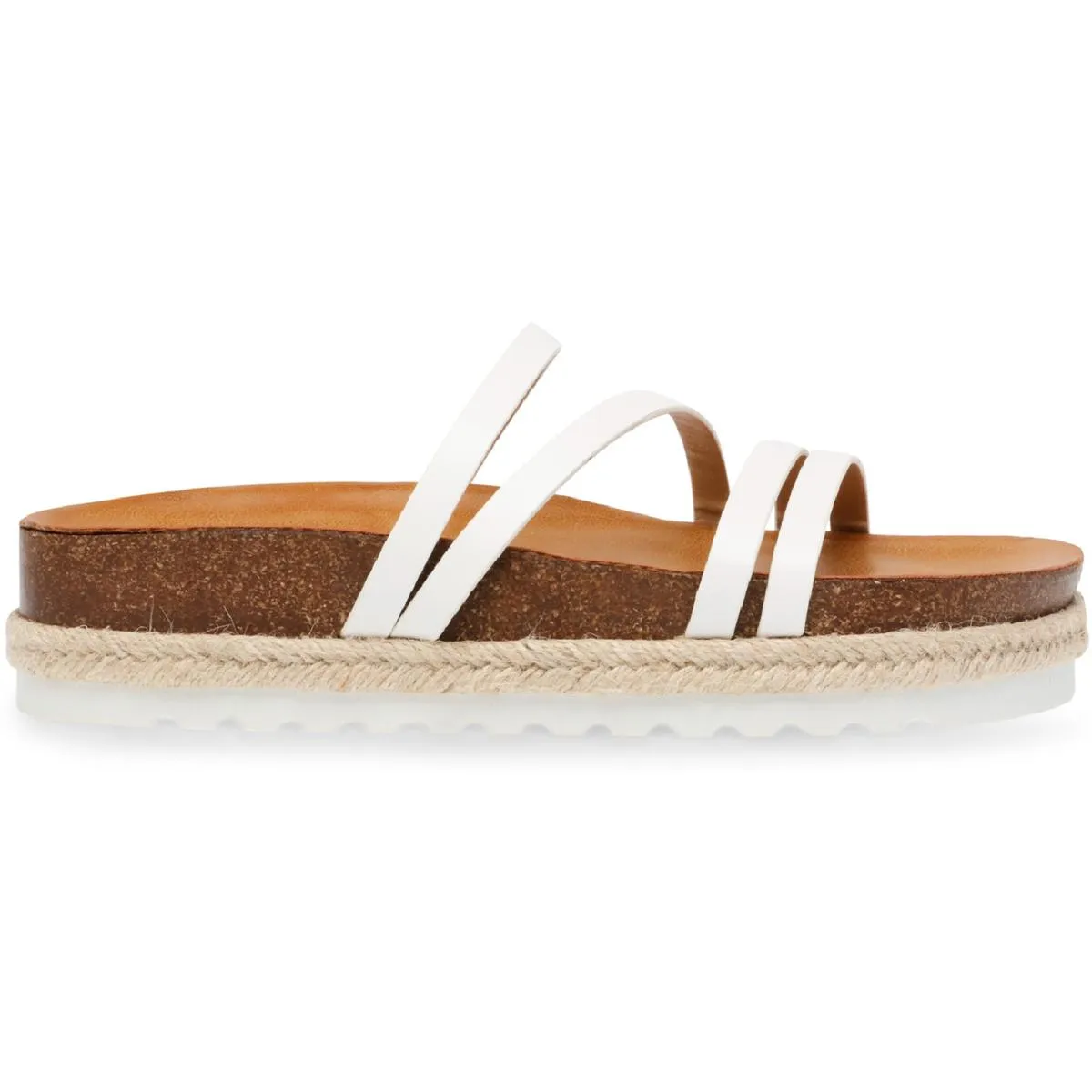 Womens Faux Leather Footbed Espadrilles