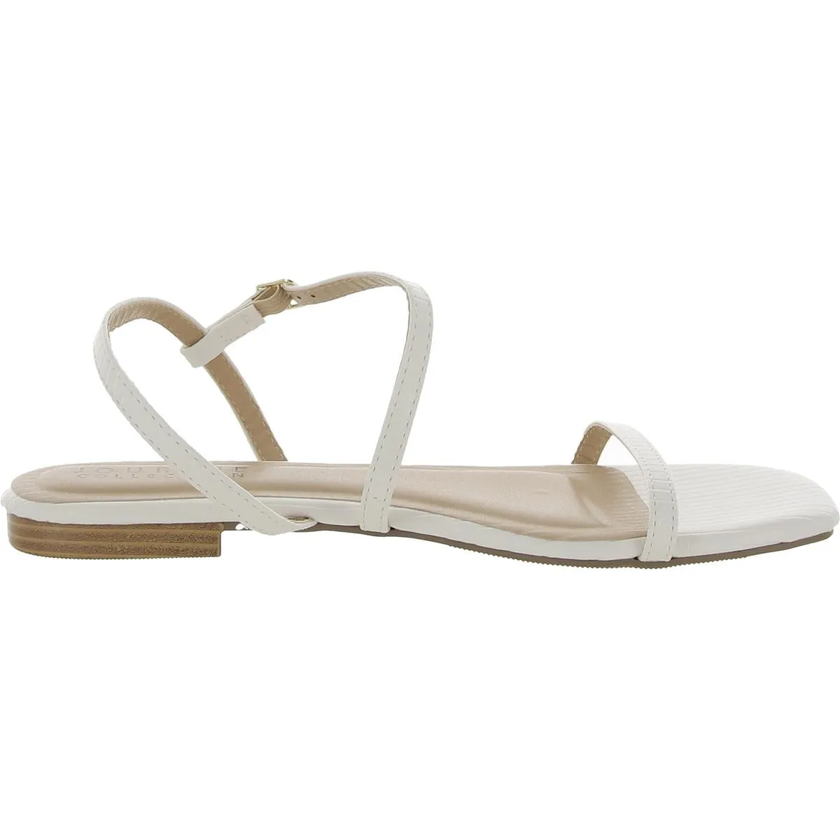 Womens Faux Leather Open Toe Flatform Sandals