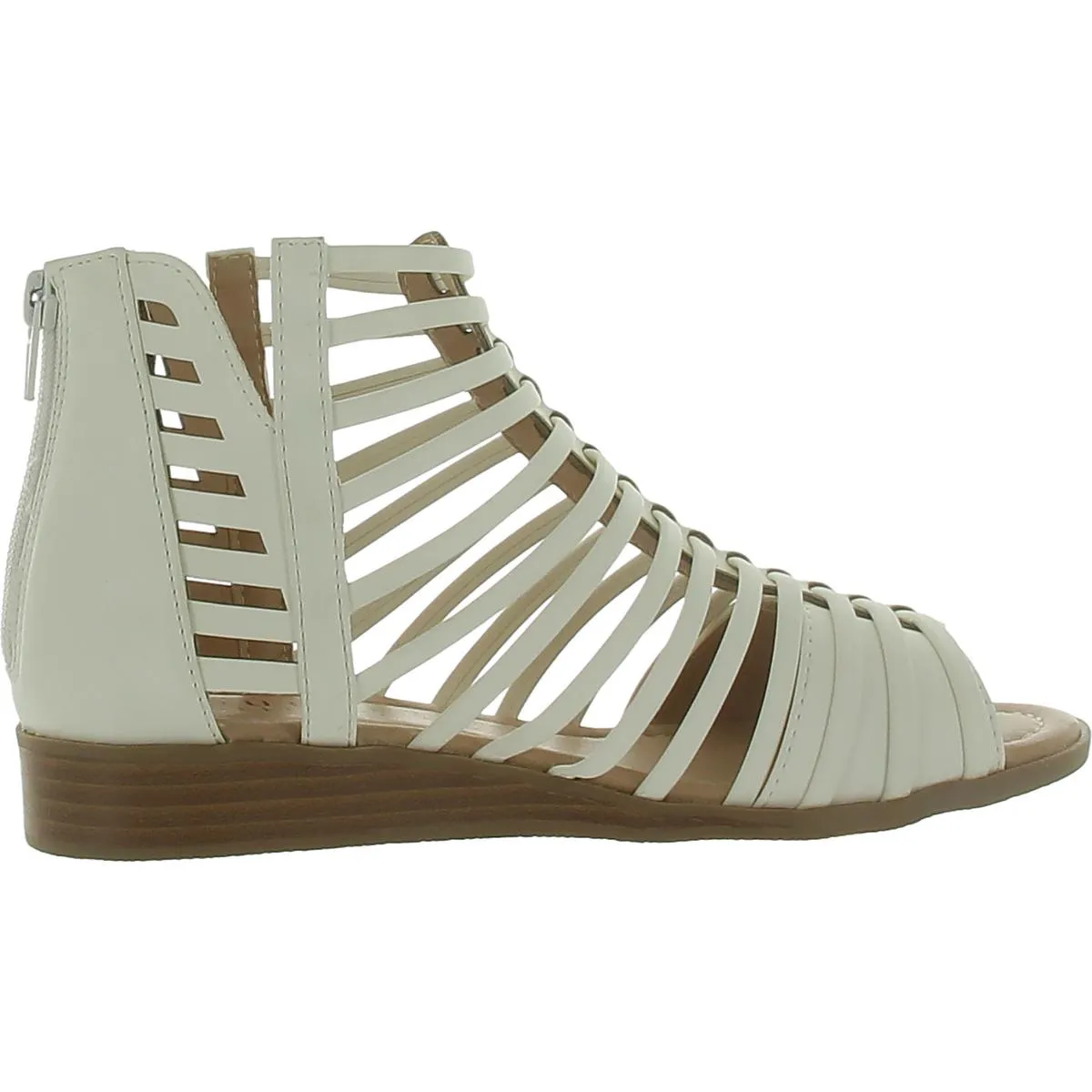 Womens Faux Leather Peep Toe Gladiator Sandals