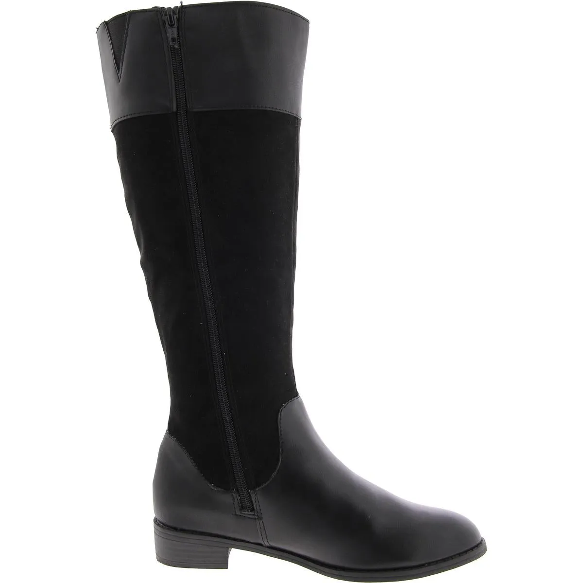 Womens Faux Leather Pull On Knee-High Boots