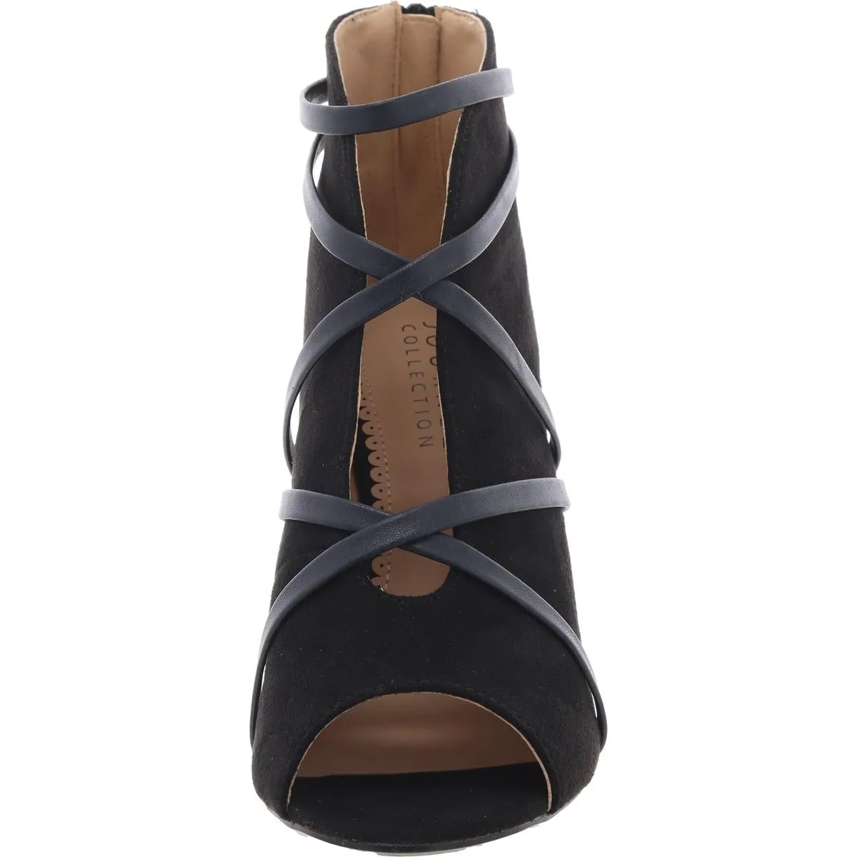 Womens Faux Leather Trim Faux Suede Booties