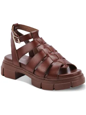 Womens Faux Leather Water Resistant Slingback Sandals