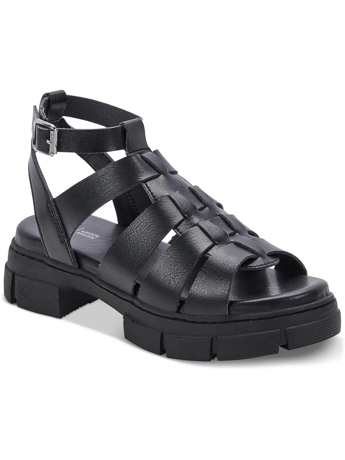 Womens Faux Leather Water Resistant Slingback Sandals