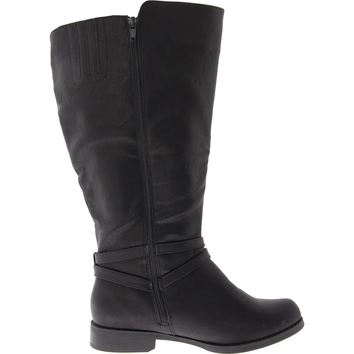Womens Faux Leather Wide Calf Knee-High Boots