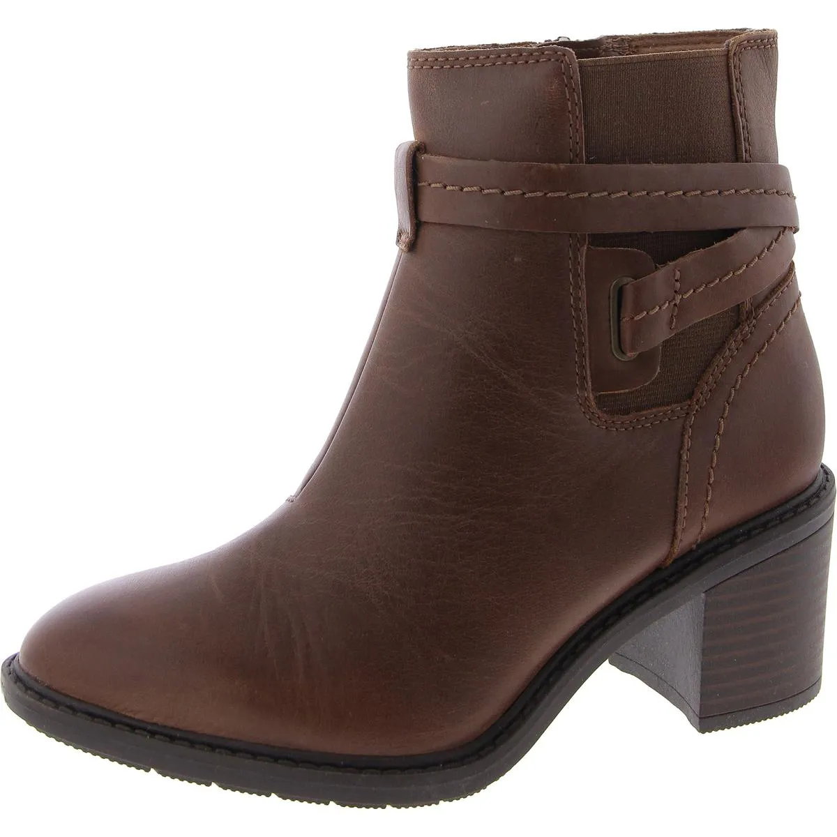 Womens Faux Leather Zipper Booties