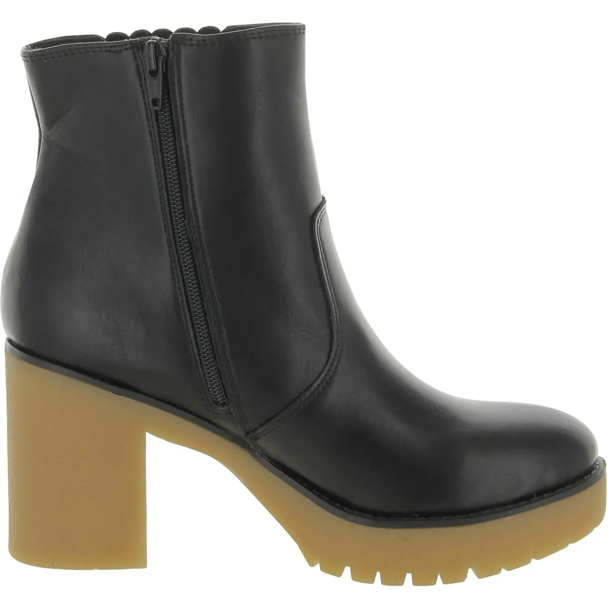 Womens Faux Leather Zipper Chelsea Boots