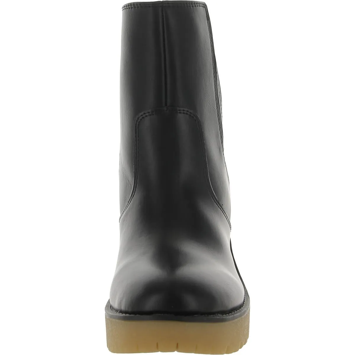 Womens Faux Leather Zipper Chelsea Boots